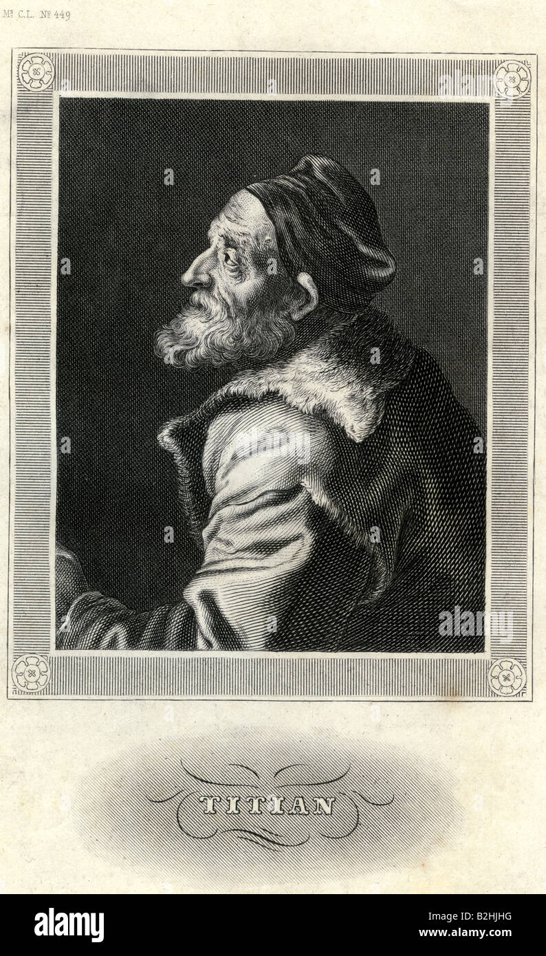 Titian circa pintor italiano retrato cobre grabado siglo nacimiento