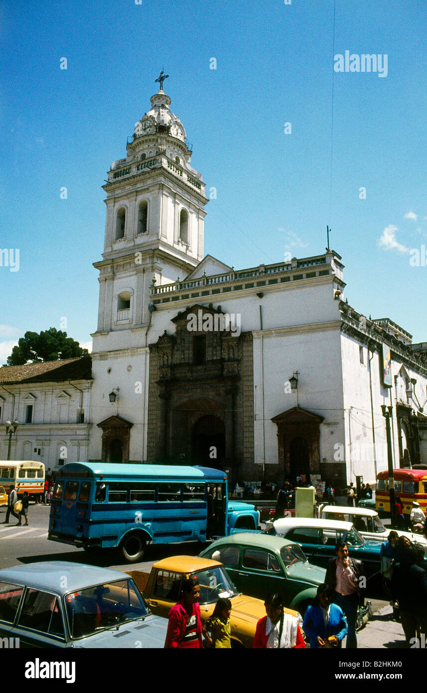 Geografía / viajes, Ecuador, ciudades, Quito, iglesias, iglesia y monasterio de San Domingo, construido: 1620, vista exterior, 1970, Foto de stock