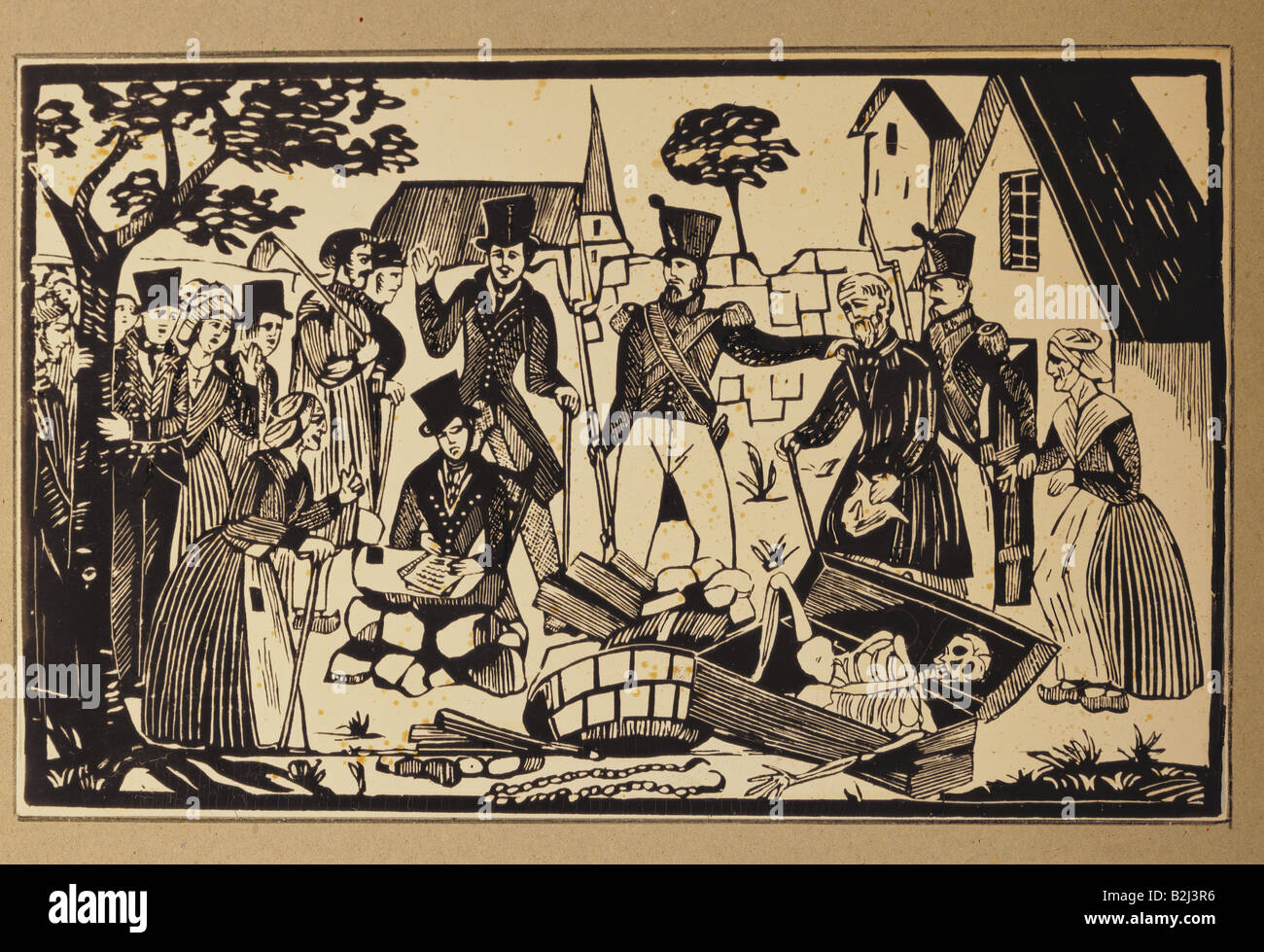 Prensa / medios de comunicación, cantoria, 'enjuiciamiento Tardío por un horrible asesinato por veneno', woodcut, circa 1840, colección privada, , Foto de stock