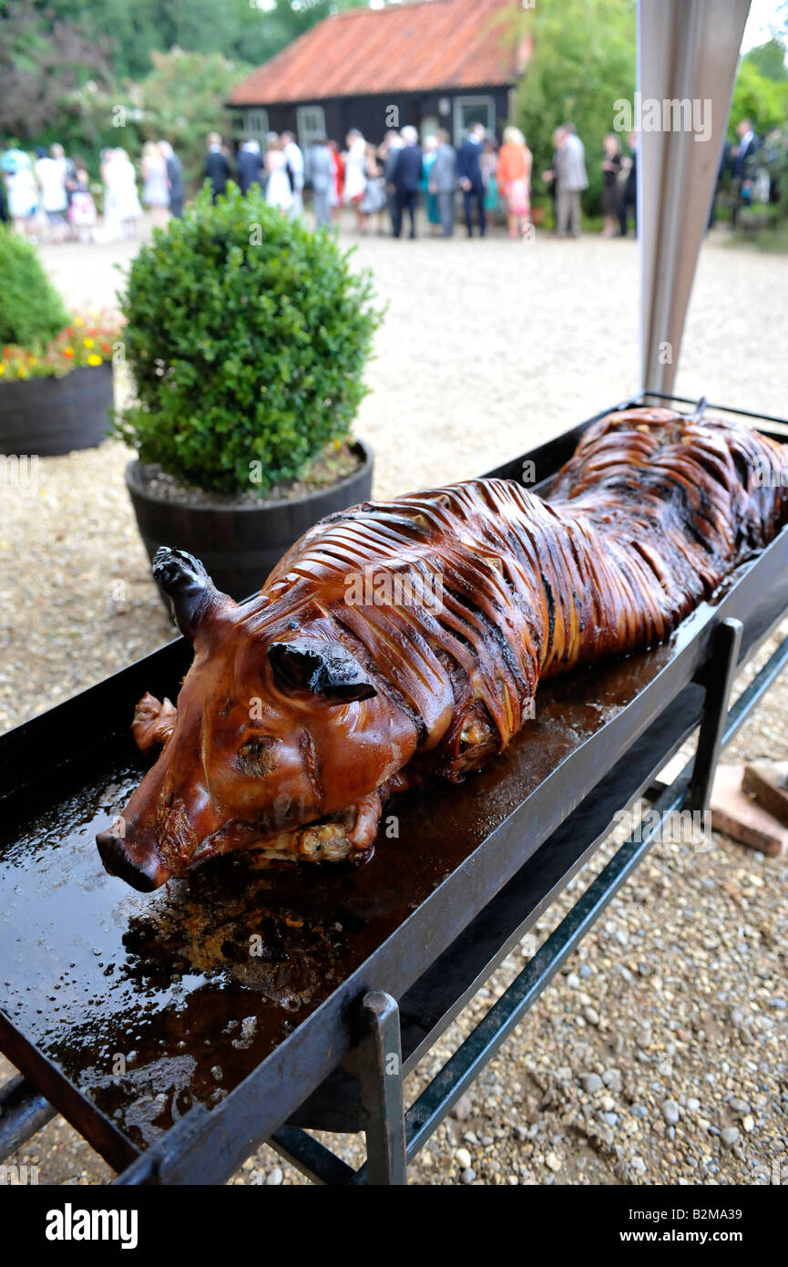 Cochinillo asado entero para la celebración de fiestas de boda Fotografía  de stock - Alamy