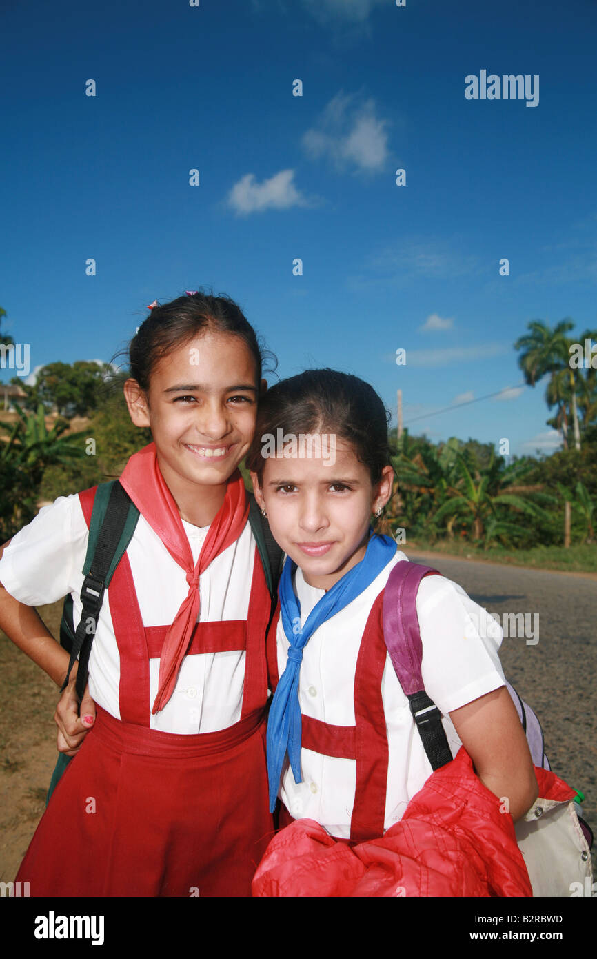 Las alumnas de Viñales en la provincia de Pinar del Río Cuba América Latina Foto de stock