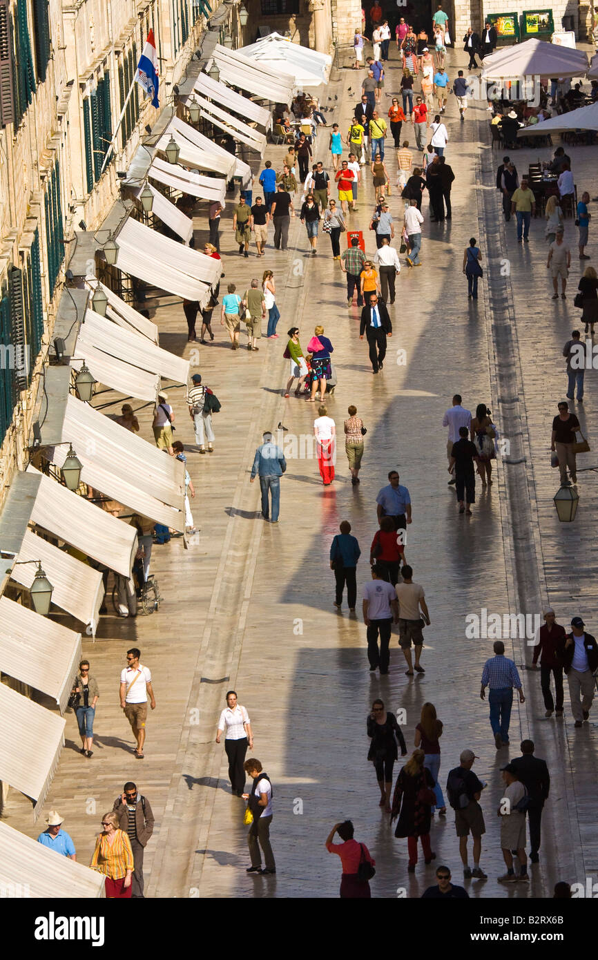 El Stradum desde la Puerta Pile Dubrovnik Croacia Foto de stock