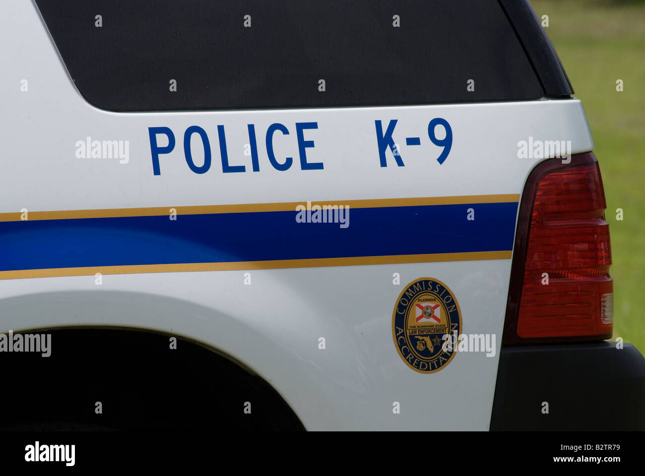 K 9 vehículo policial en manifestación en feria de Gainesville, Florida Foto de stock