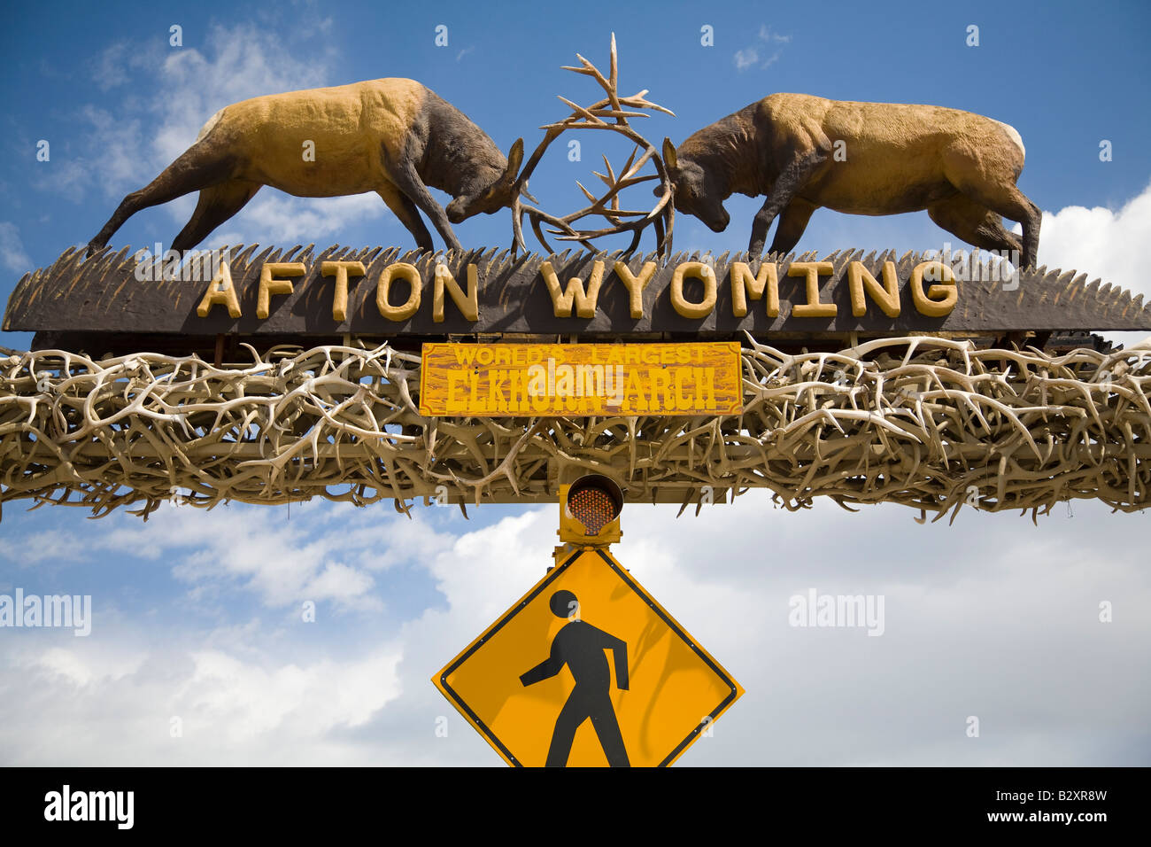 Arco de cuerno de alce- Afton Wyoming 1 Foto de stock