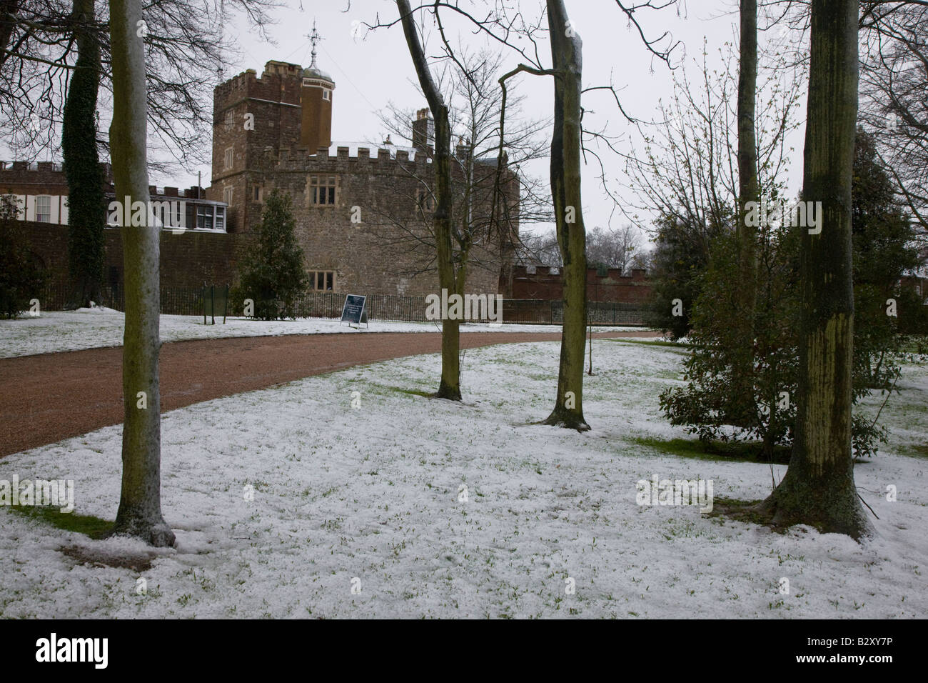 Walmer Castle cerca de ocuparse en Kent Foto de stock