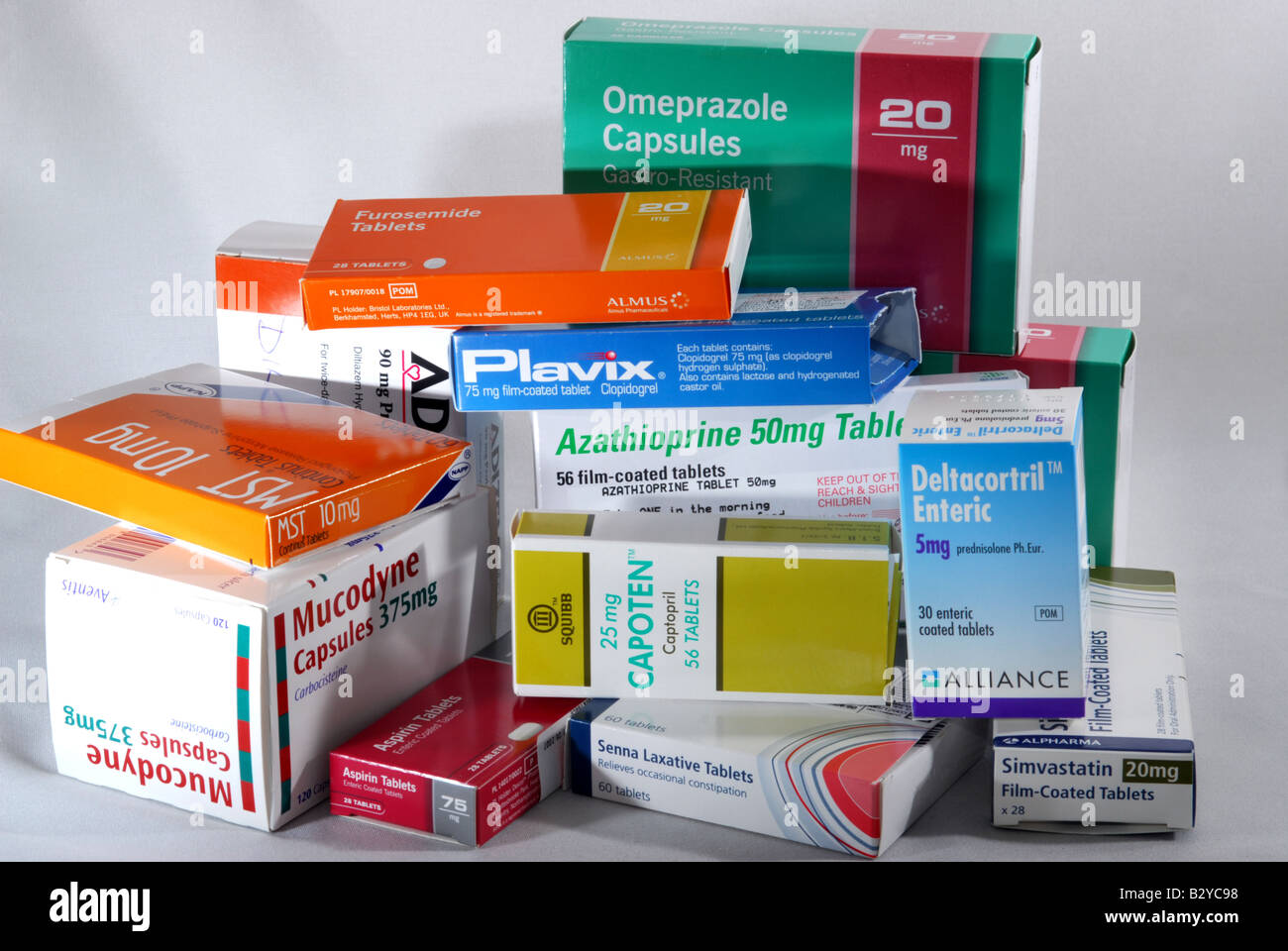 Captura genérica de un montón de cajas de pastillas y medicamentos  Fotografía de stock - Alamy