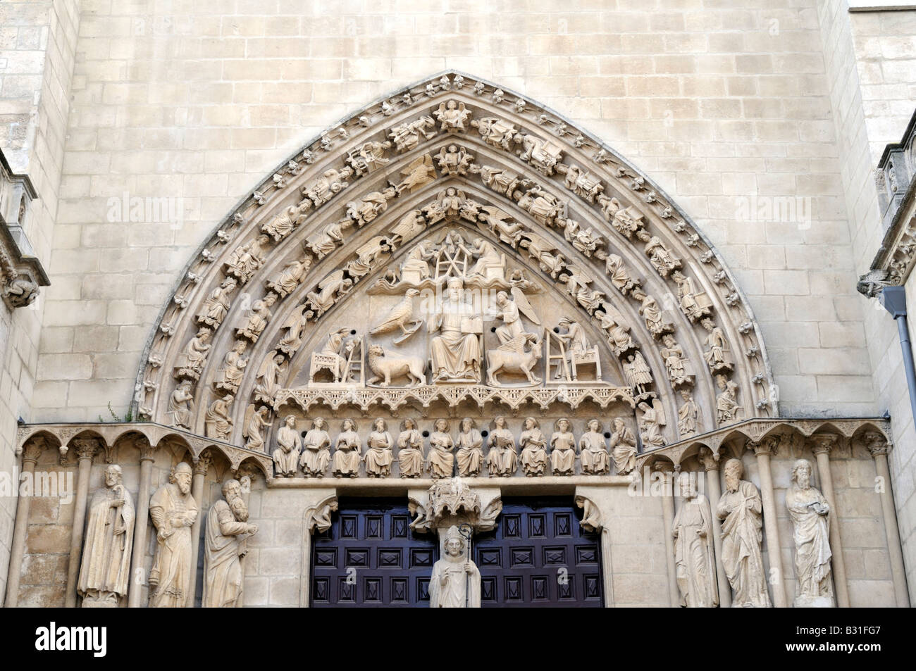 Puerta del Sarmental (siglo xiii), la Catedral de Burgos, Burgos, Castilla y León, España Foto de stock