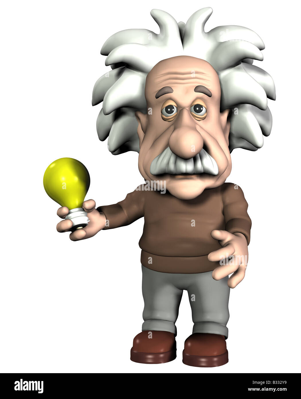 Albert Einstein con bombilla Fotografía de stock - Alamy