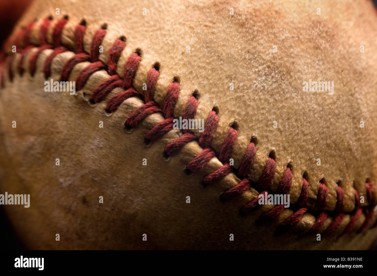 Cierre de viejos baseball Foto de stock