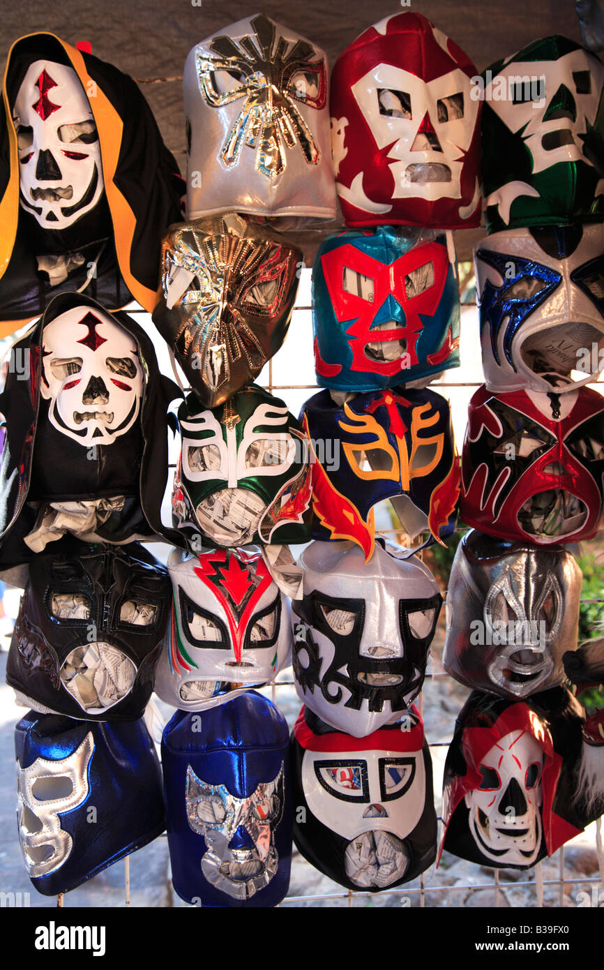 Máscaras usadas por luchadores profesionales de Lucha Libre en México