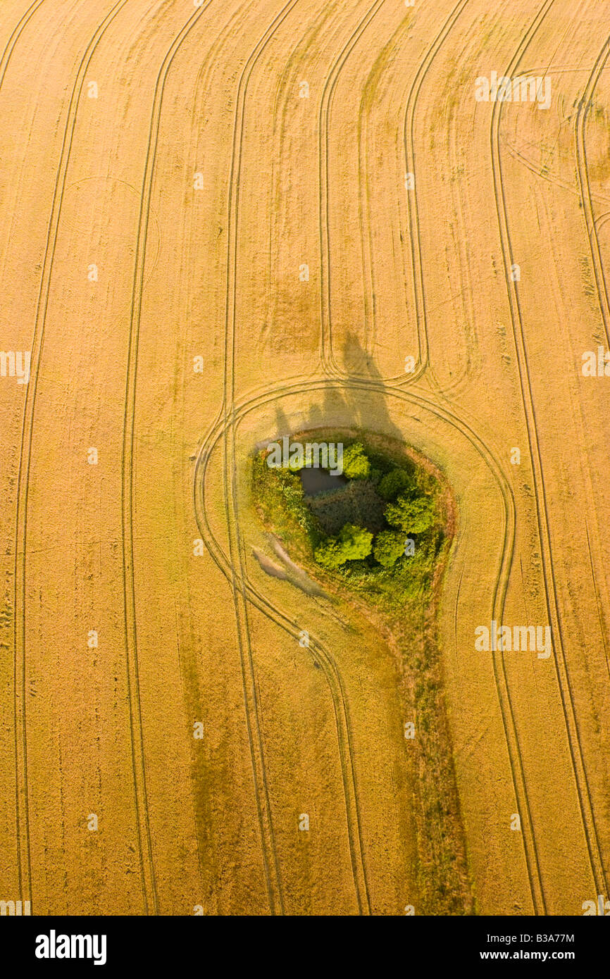 Vista aérea de la campiña de Kent. Foto de stock