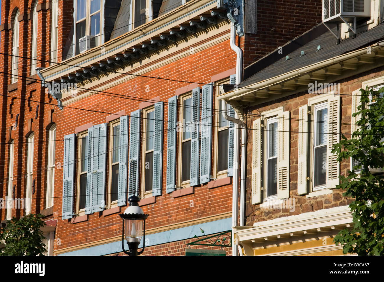 El distrito de negocios de Newtown Bucks County Pennsylvania Foto de stock