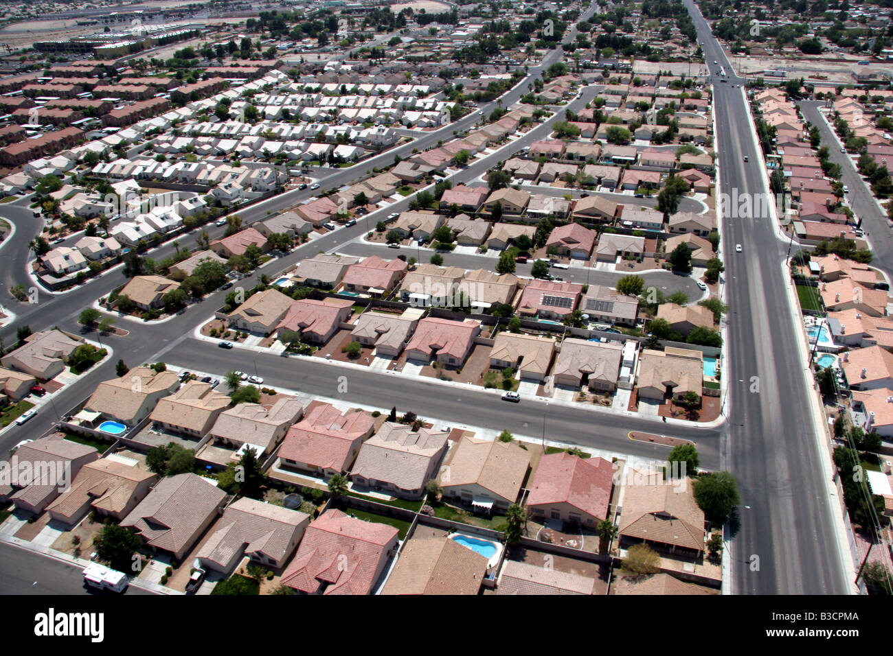 Casas y calles en los suburbios de Las Vegas, Nevada desde el aire  Fotografía de stock - Alamy