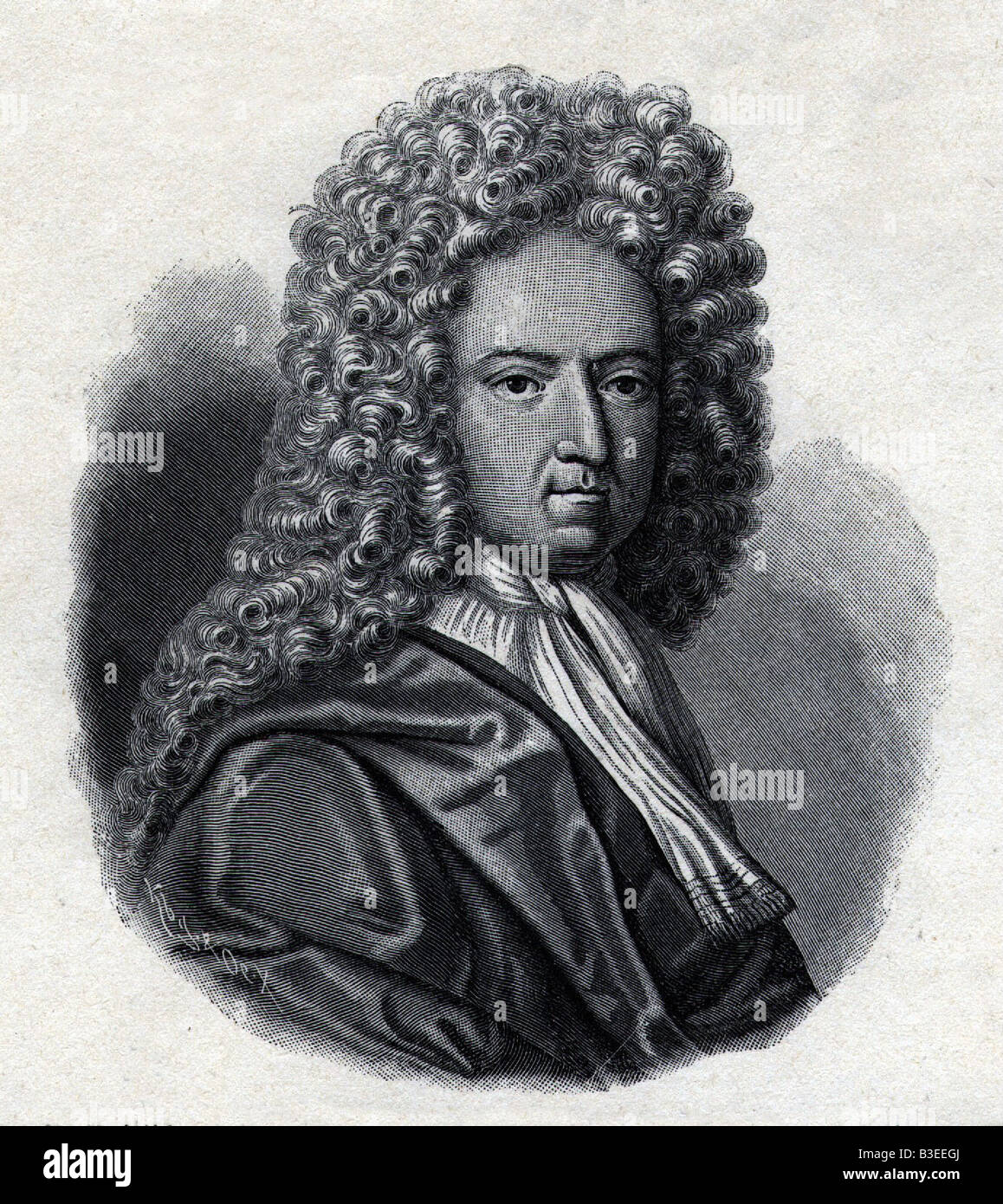 Defoe, Daniel (FOE), 1660 - 26.4.1731, el escritor inglés, retrato, grabado en cobre, Copyright del artista no ha de ser borrado Foto de stock