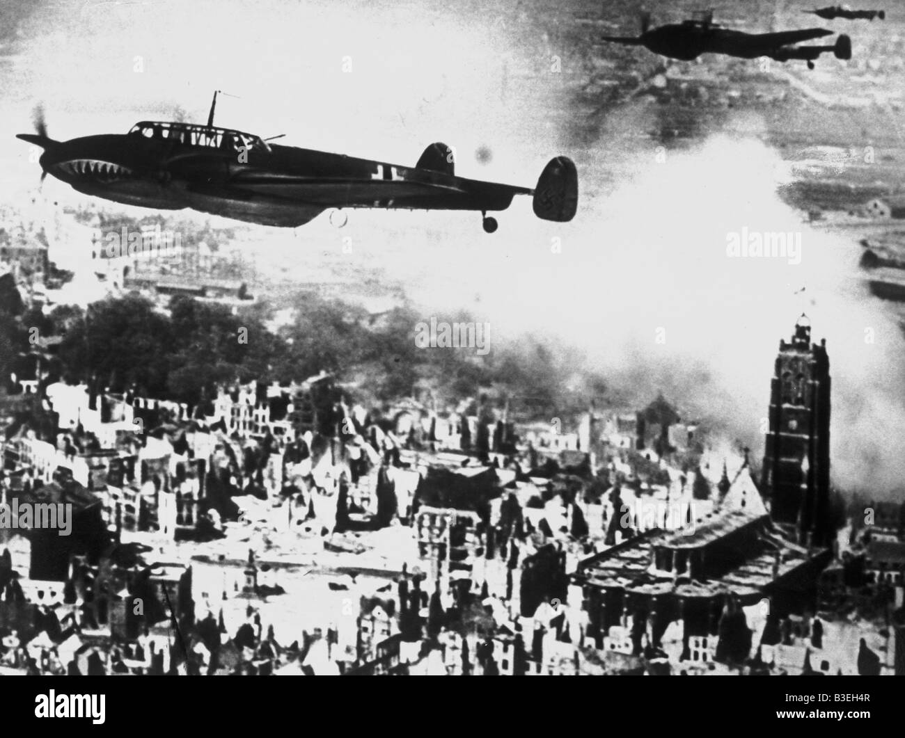 Guerra Mundial II/bombas/Dunkerque. Foto de stock