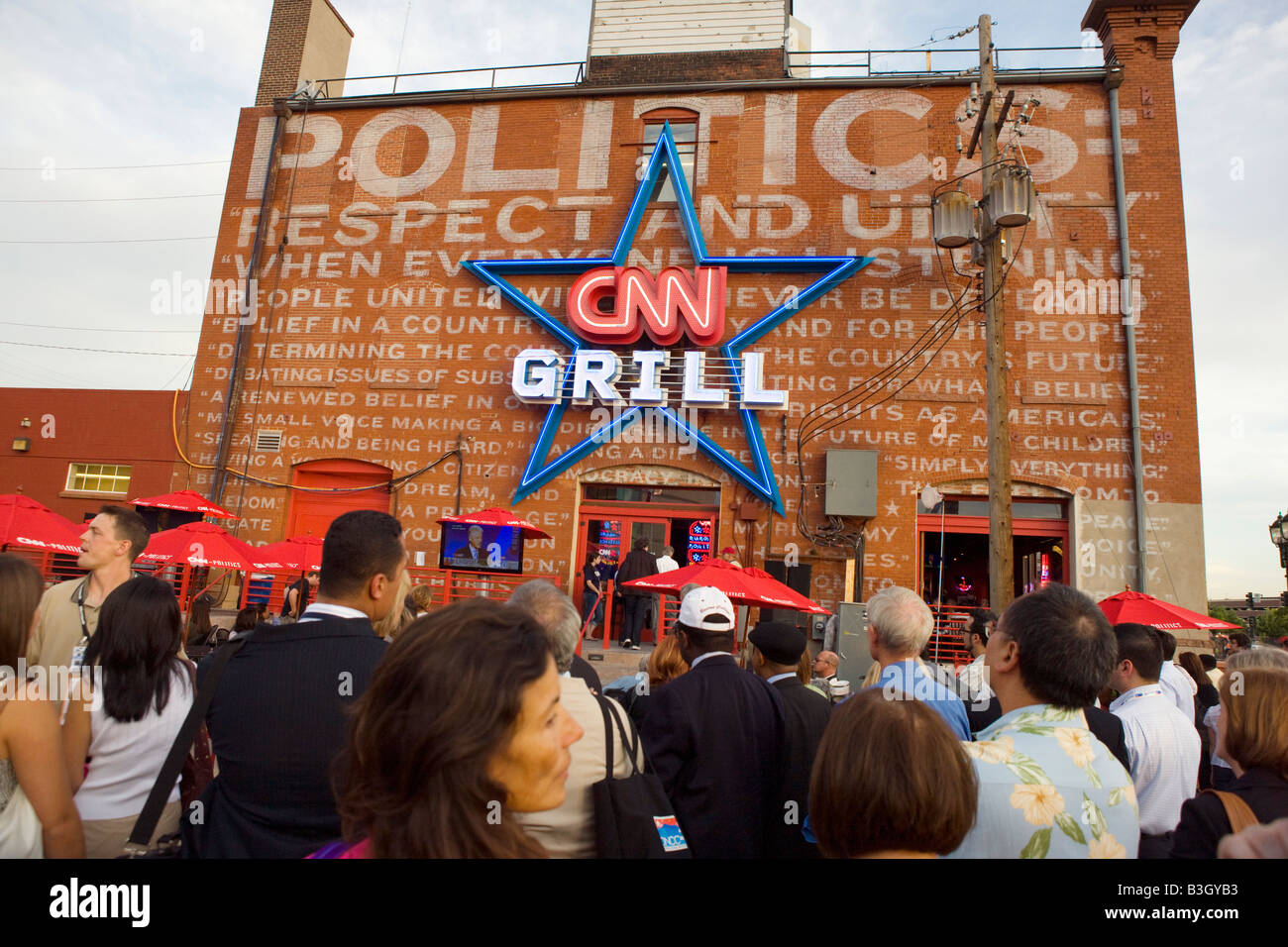 CNN Grill en Denver, CO durante la Convención Nacional Democrática Foto de stock