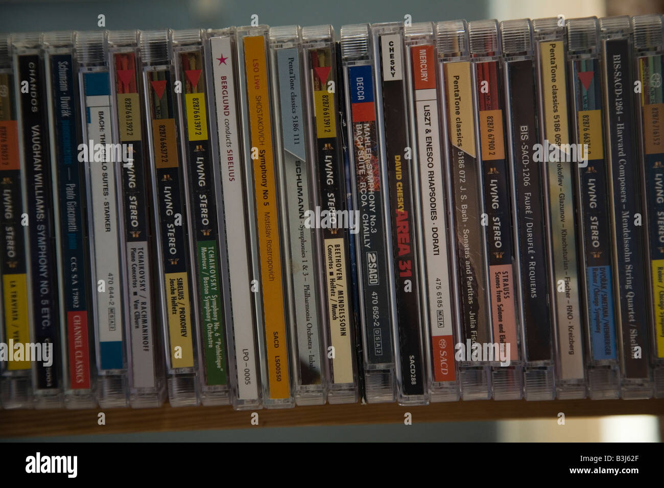 Colección de CD de música clásica en CD Foto de stock