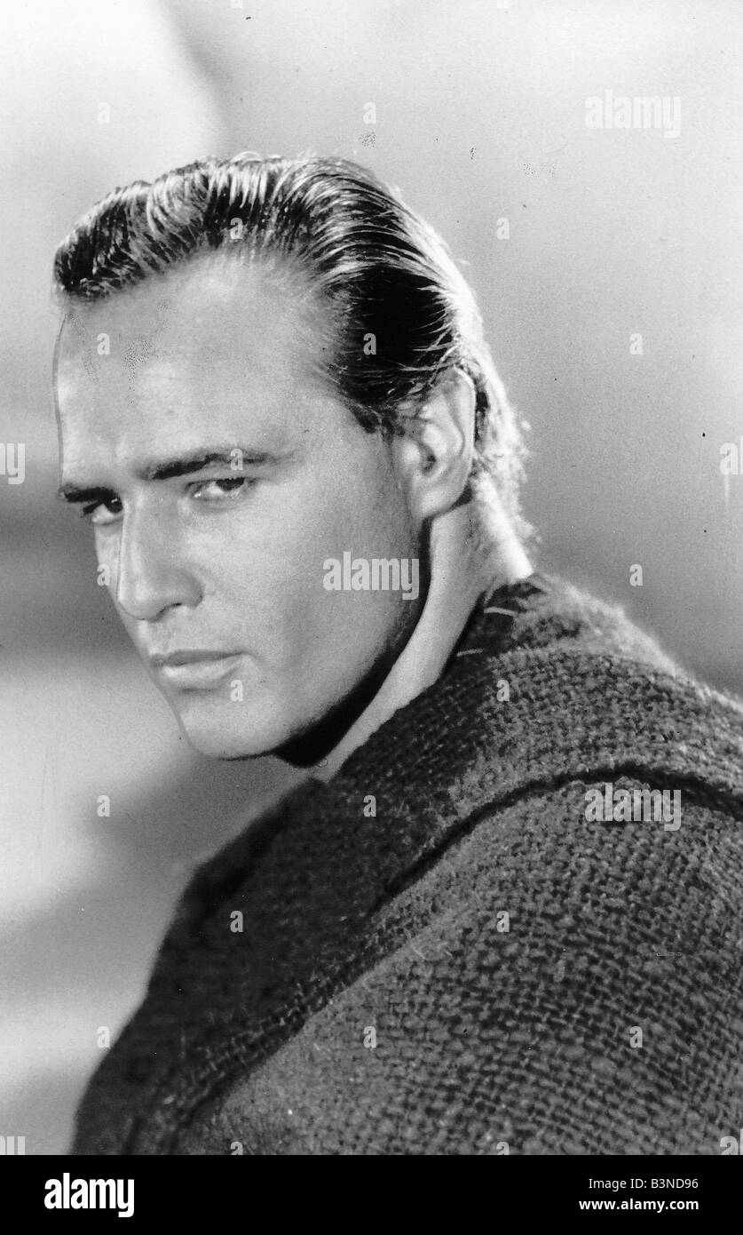 Marlon Brando el actor norteamericano vestida con tela de saco Foto de stock