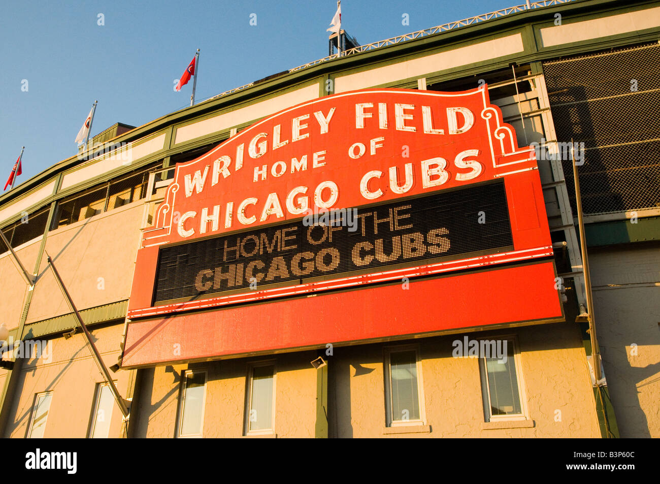 Histórico de Chicago Wrigley Field signo de neón Foto de stock