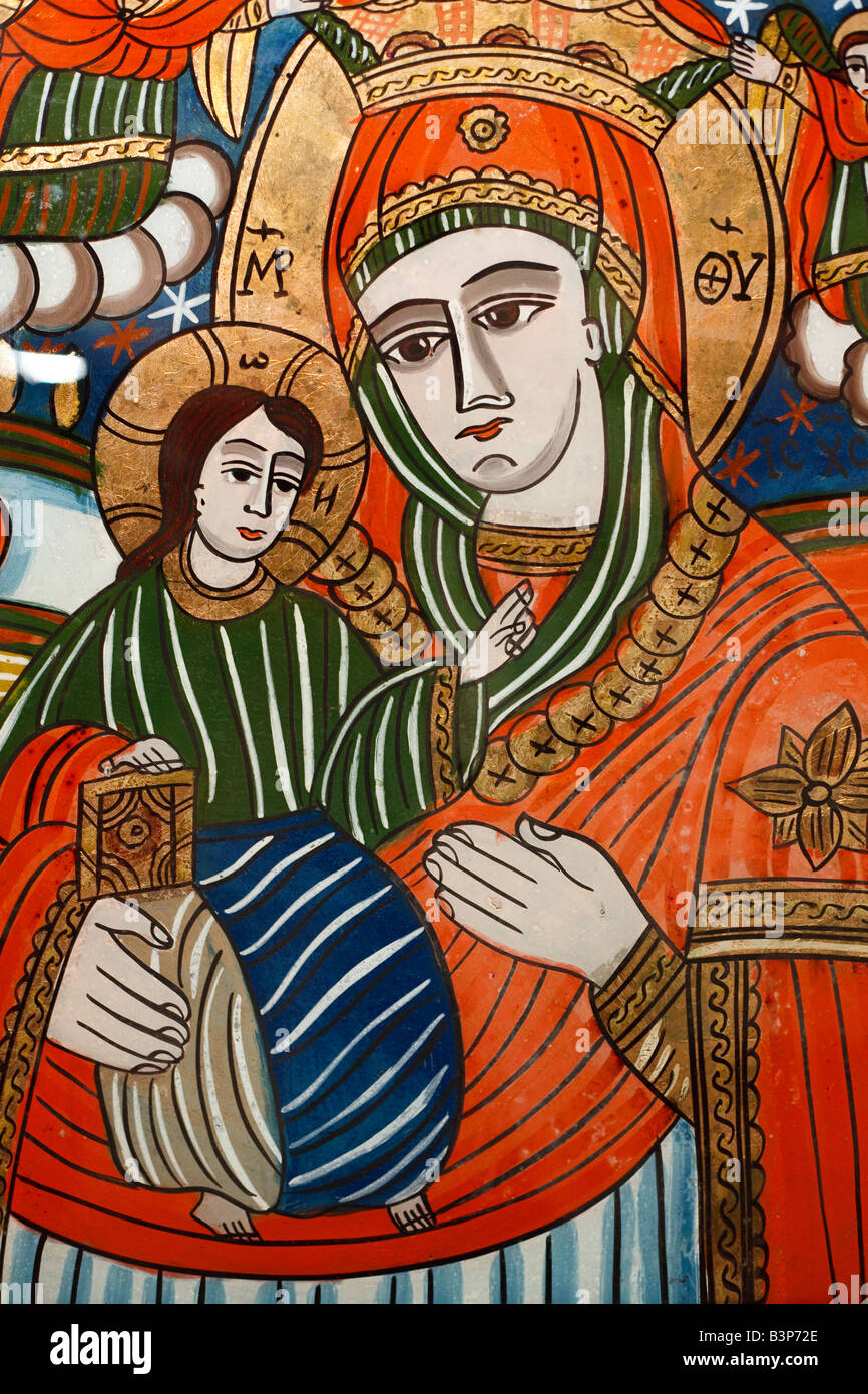 Hermosa pintura de iconos religiosos ortodoxos rumanos Fotografía de stock  - Alamy