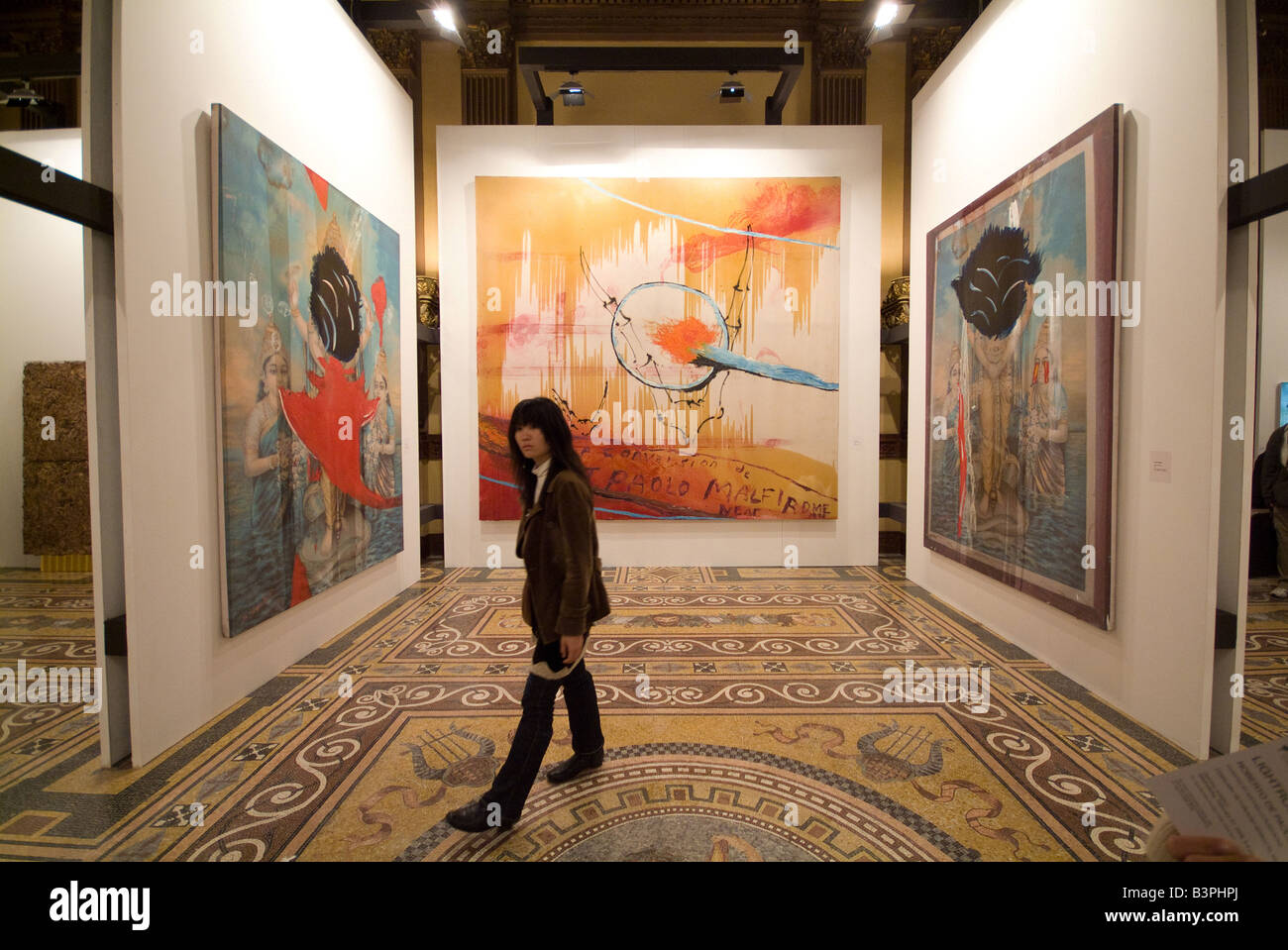 Obra de Arte Shnabel Palazzo Wedekind (Rama del periódico Il Tempo), la Feria de Arte Contemporáneo de Roma, Roma, Lazio, Italia Foto de stock