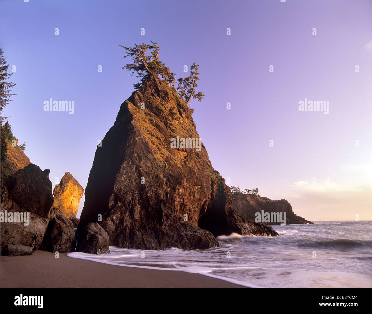 Formación de roca y costa en Boardman State Park Oregon Foto de stock