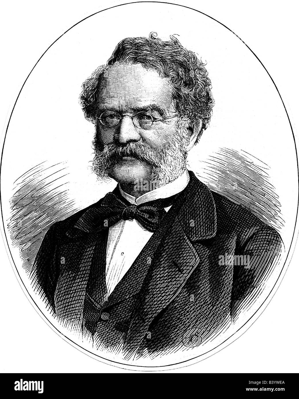 Siemens, Werner von, 13.3.1816 - 6.12.1892, empresario e inventor alemán, retrato, grabado, 1881, Foto de stock