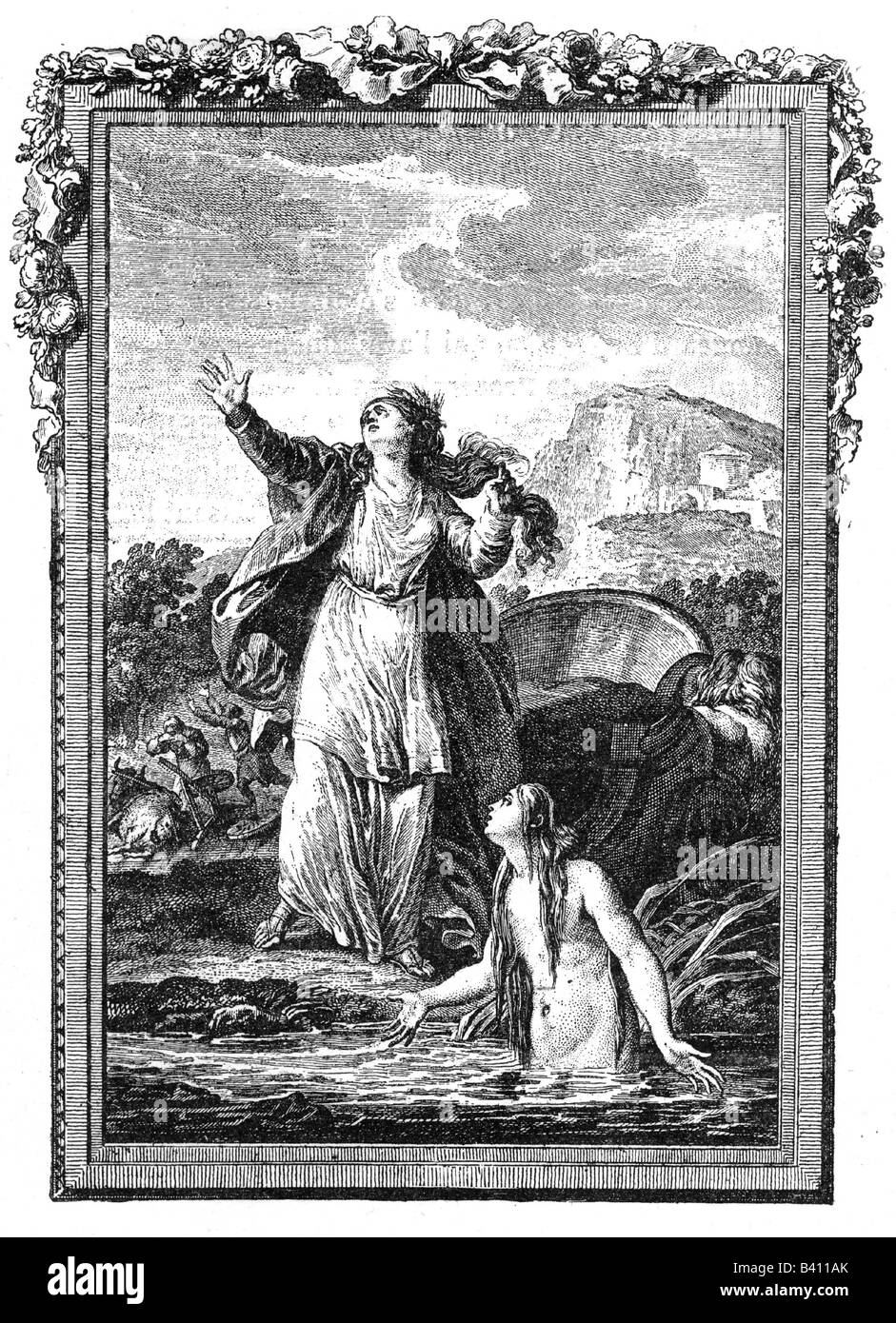 Deméter, la diosa griega de la fecundidad y de grano, grabado en cobre, del siglo XVIII, , Artist's Copyright no ha de ser borrado Foto de stock