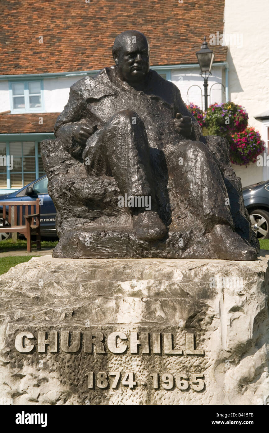 Inglaterra Kent Westerham churchill estatua Foto de stock
