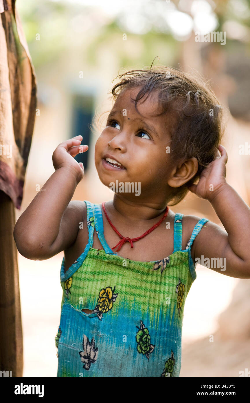Indian Village joven chica. La India Foto de stock