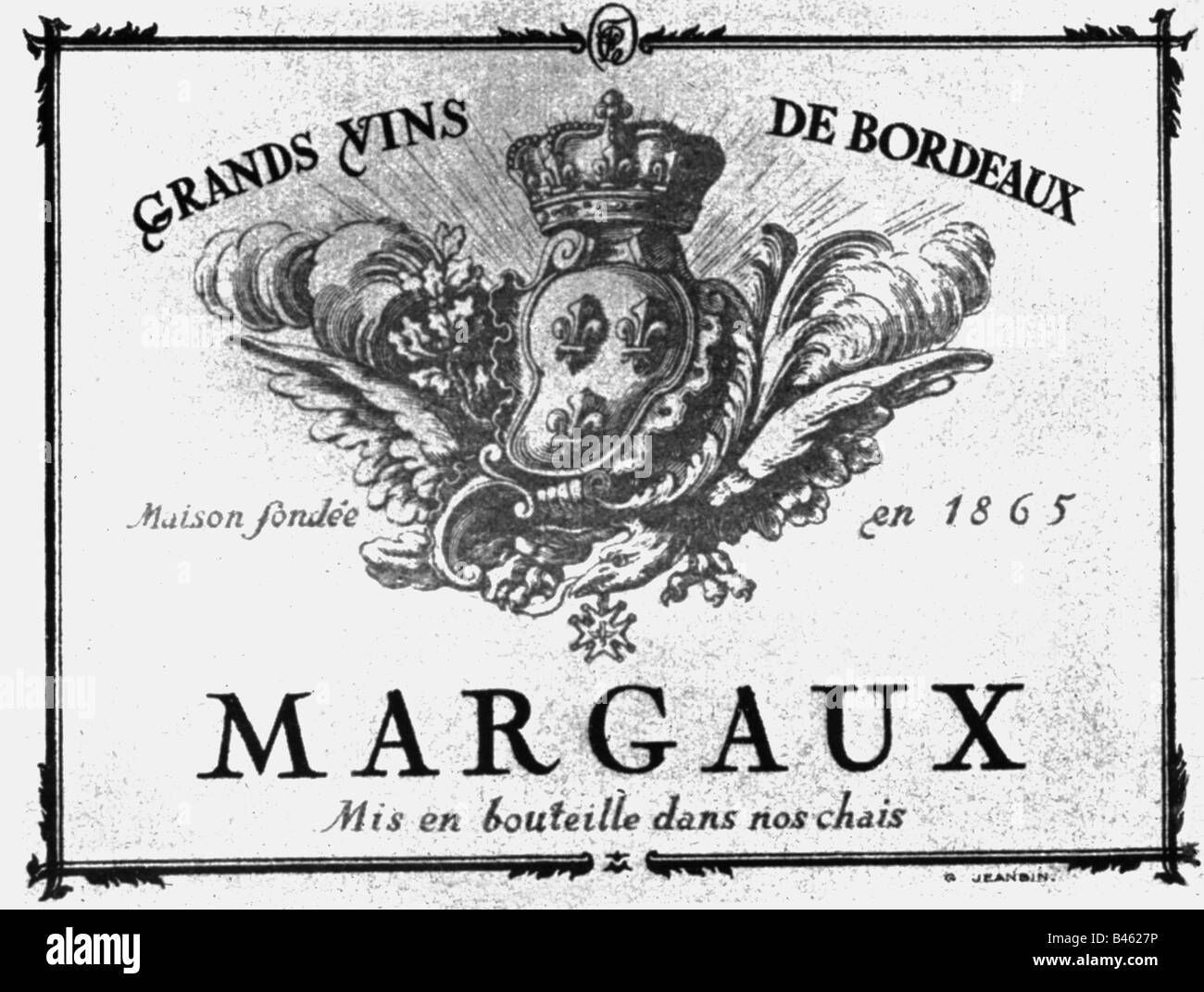 Alcohol, vino, etiquetas, 'Margaux', siglo II mitad 19, Foto de stock