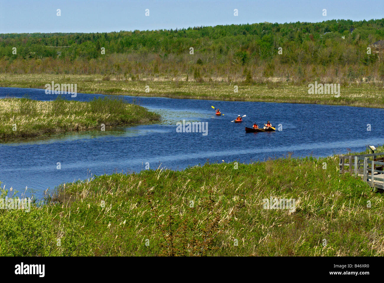 El pantano de La Riviere aux Cerises en Memphrémagog Eastern Townships Quebec Foto de stock