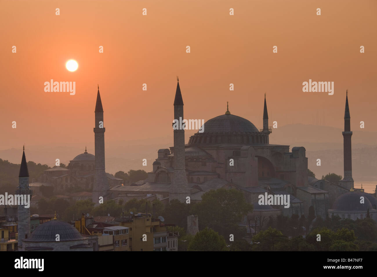 Turquia Estambul vista de la mezquita de Hagia Sofía. Foto de stock