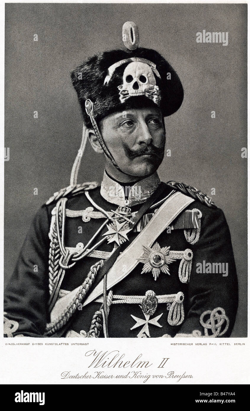 Guillermo II, 27.1.1859 - 4.6.1941, emperador alemán 15.6.1888 - 9.11.1918, la mitad de la longitud, impresión del cobre después de la fotografía, siglo 19, Foto de stock