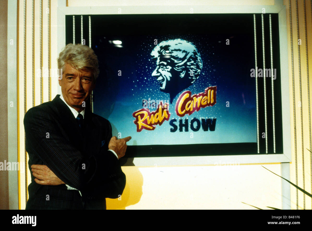 Carrell, Rudi, 19.12.1934 - 7.7.2006, animador holandés, mitad de longitud, escena, 'Die Rudi Carrell Show', noviembre de 1991, Foto de stock