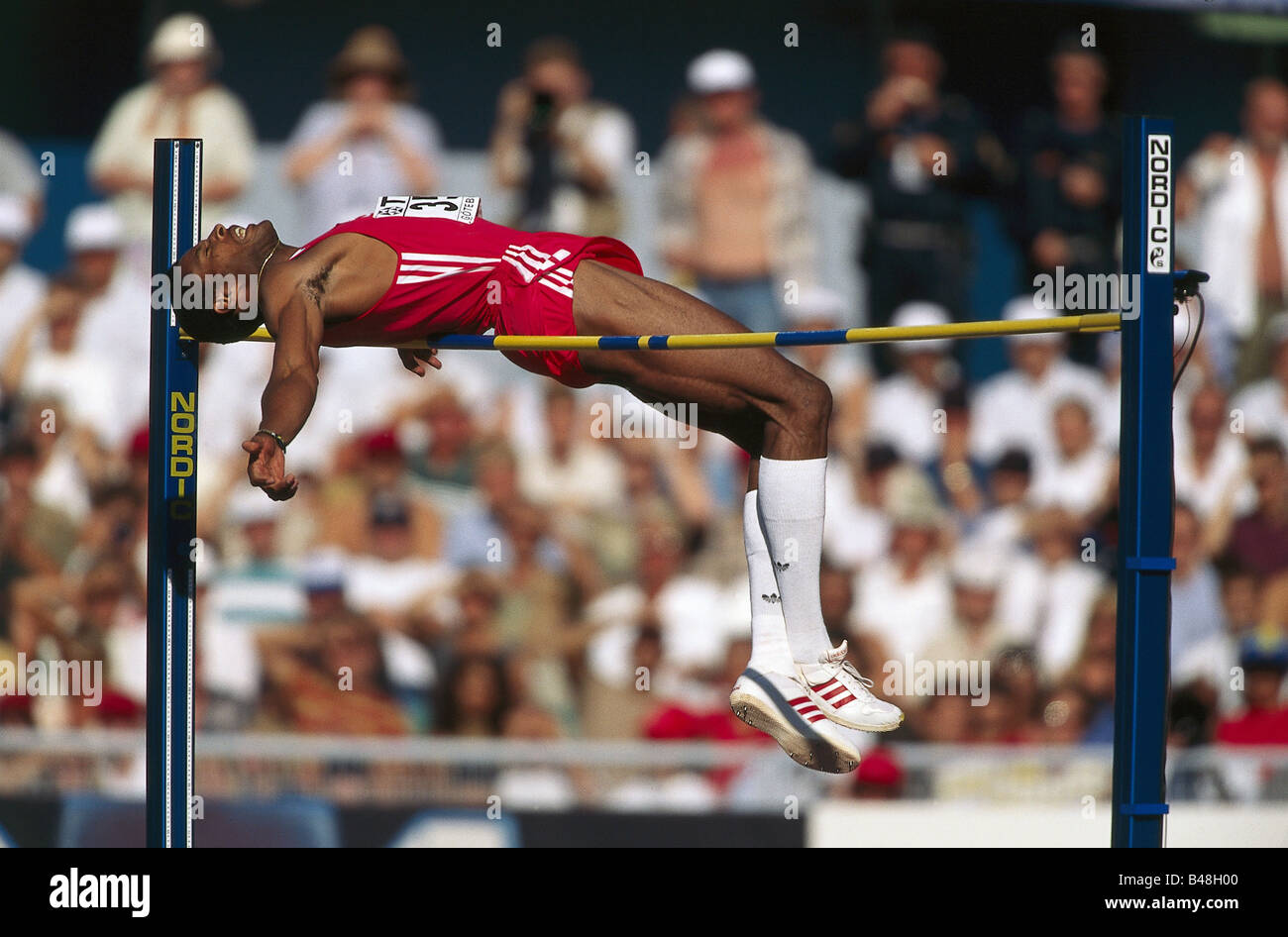 Sotomayor, Javier, * 13.10.1967, atleta cubano (atletismo), talla completa, campeonato mundial, Gotemburgo, Suecia, 1995, Foto de stock