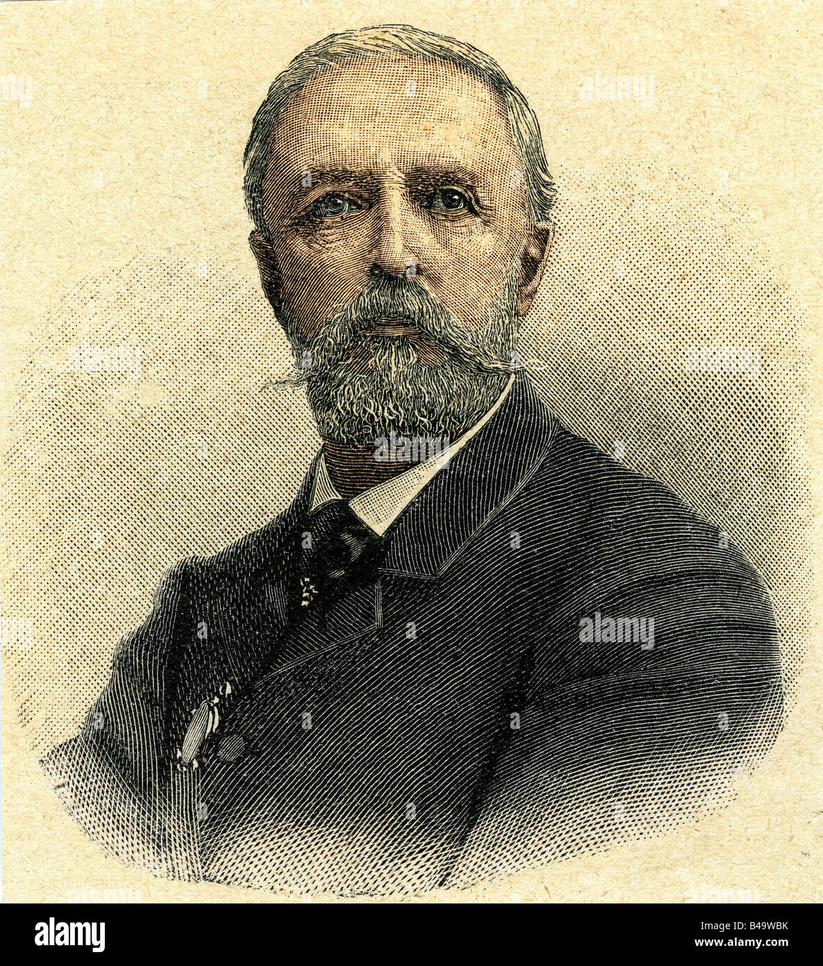 Oscar II., 21.1.1826 - 8.12.1907, Rey de Suecia 18.9.1872 - 8.12.1907, retrato, grabado, siglo 19, color posterior, Foto de stock