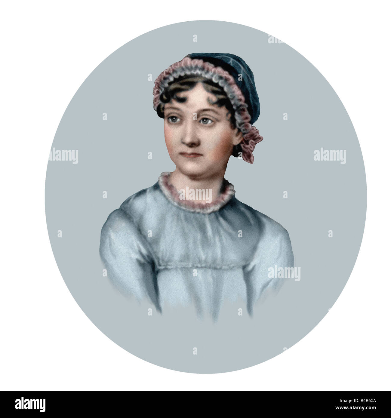 Jane Austen 1775 1817 Inglés novelista aceite estilo boceto ILUSTRACIÓN MODERNA Foto de stock