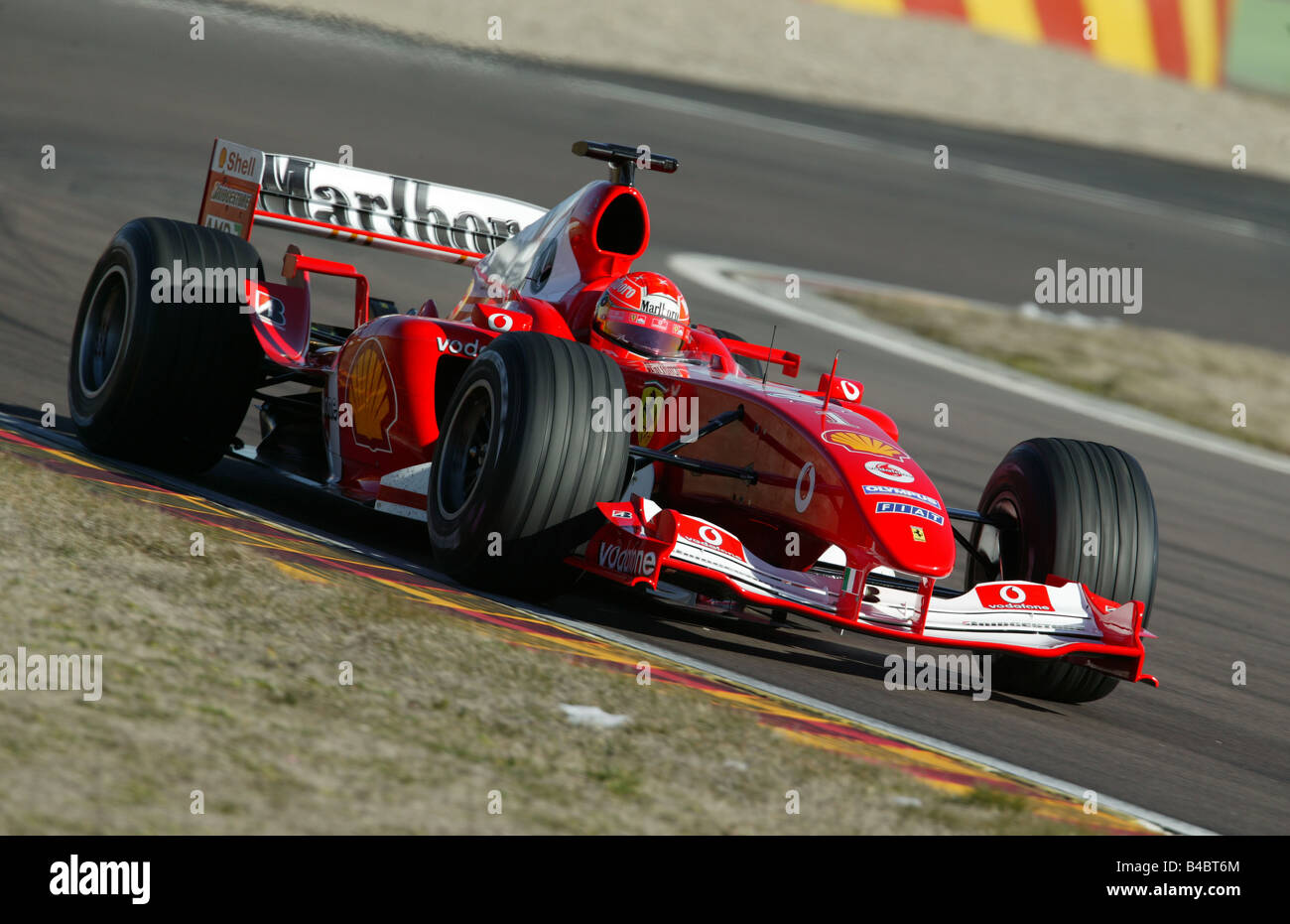 El deporte del motor, Michael Schumacher en Ferrari, FORMEL 1, Personas, Race Driver, racetrack, circuito, Race Course, conducción, diagonal Foto de stock