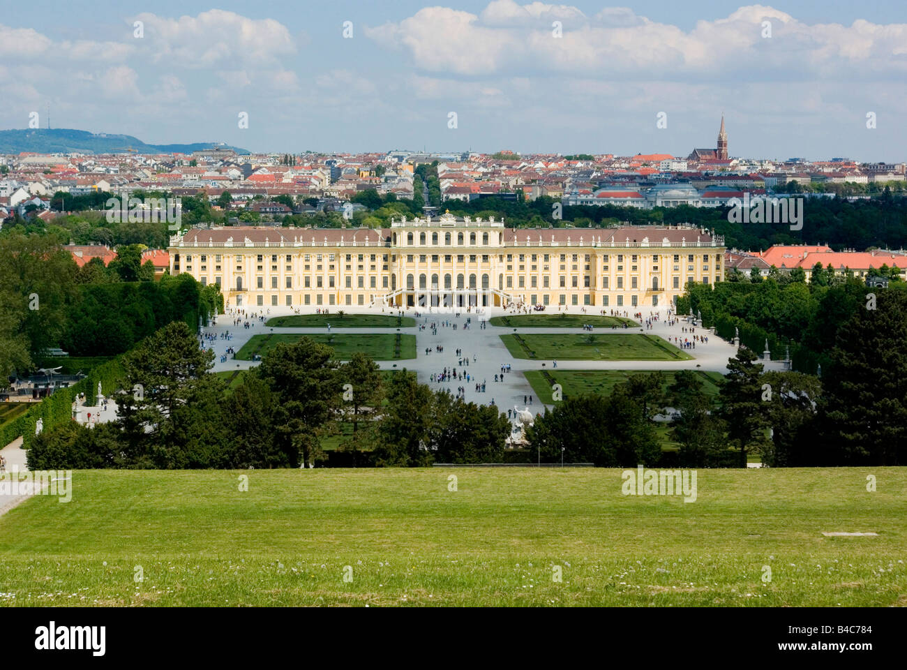 Vista del Palacio de Schönbrunn Schönbrunn Schonbrunn en Viena, Austria Foto de stock