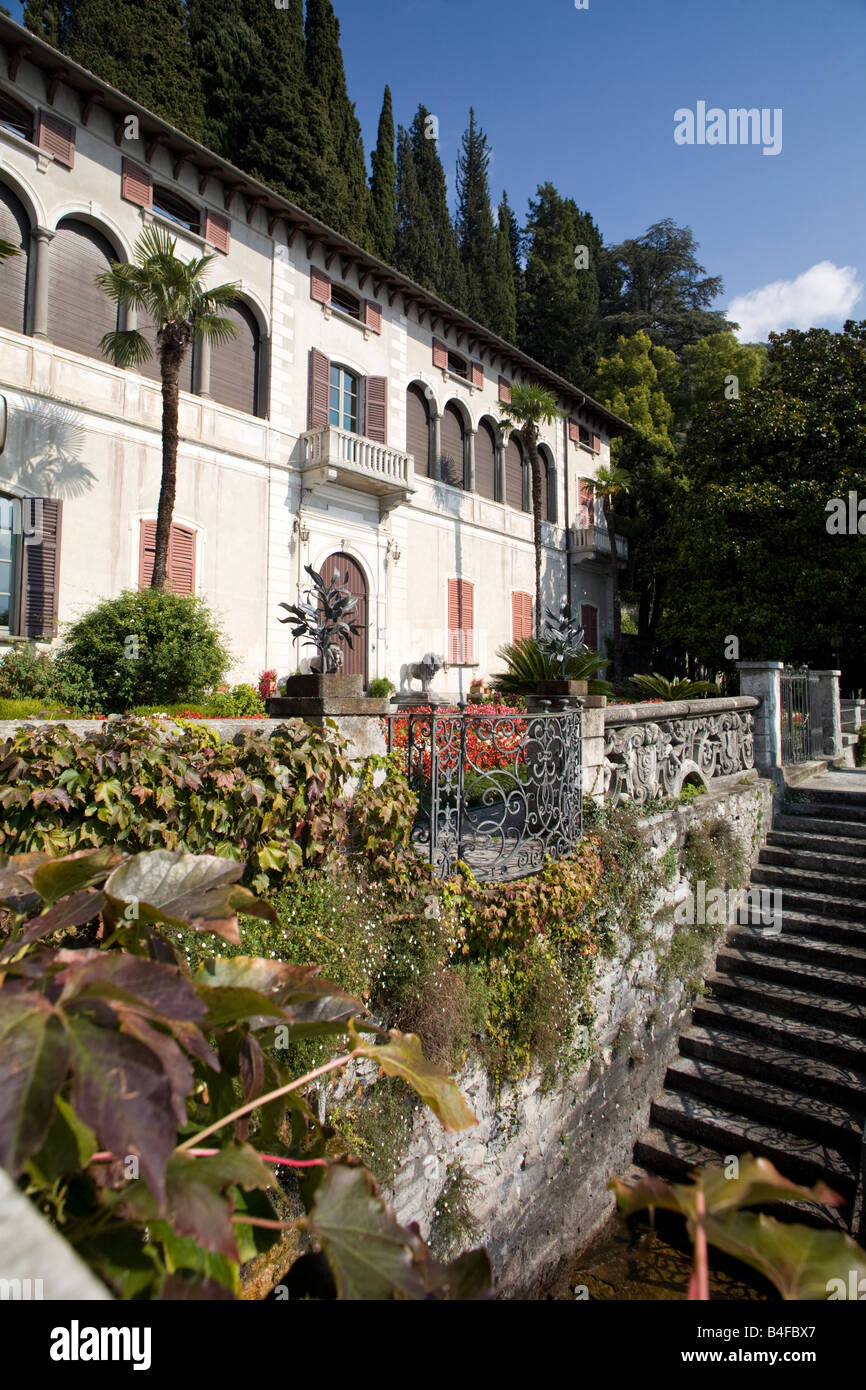 Los jardines de Villa Monastero, Varenna, Italia Foto de stock