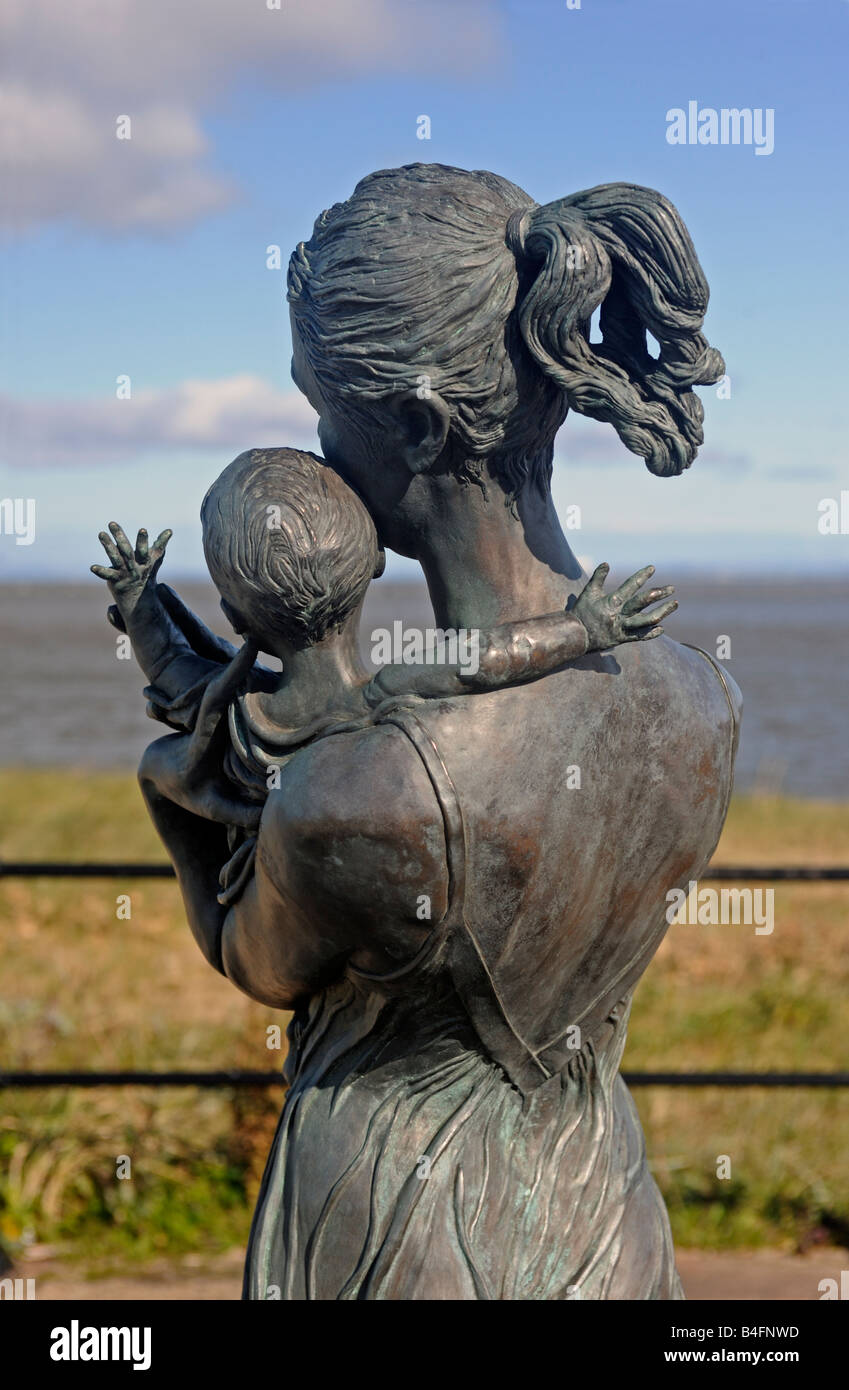 "Bienvenidos a casa", (detalle), escultura por Anita Lafford. Fleetwood, Lancashire, Inglaterra, Reino Unido, Europa. Foto de stock