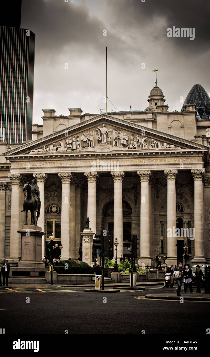 El edificio de intercambio real, Londres, Gran Bretaña. Foto de stock