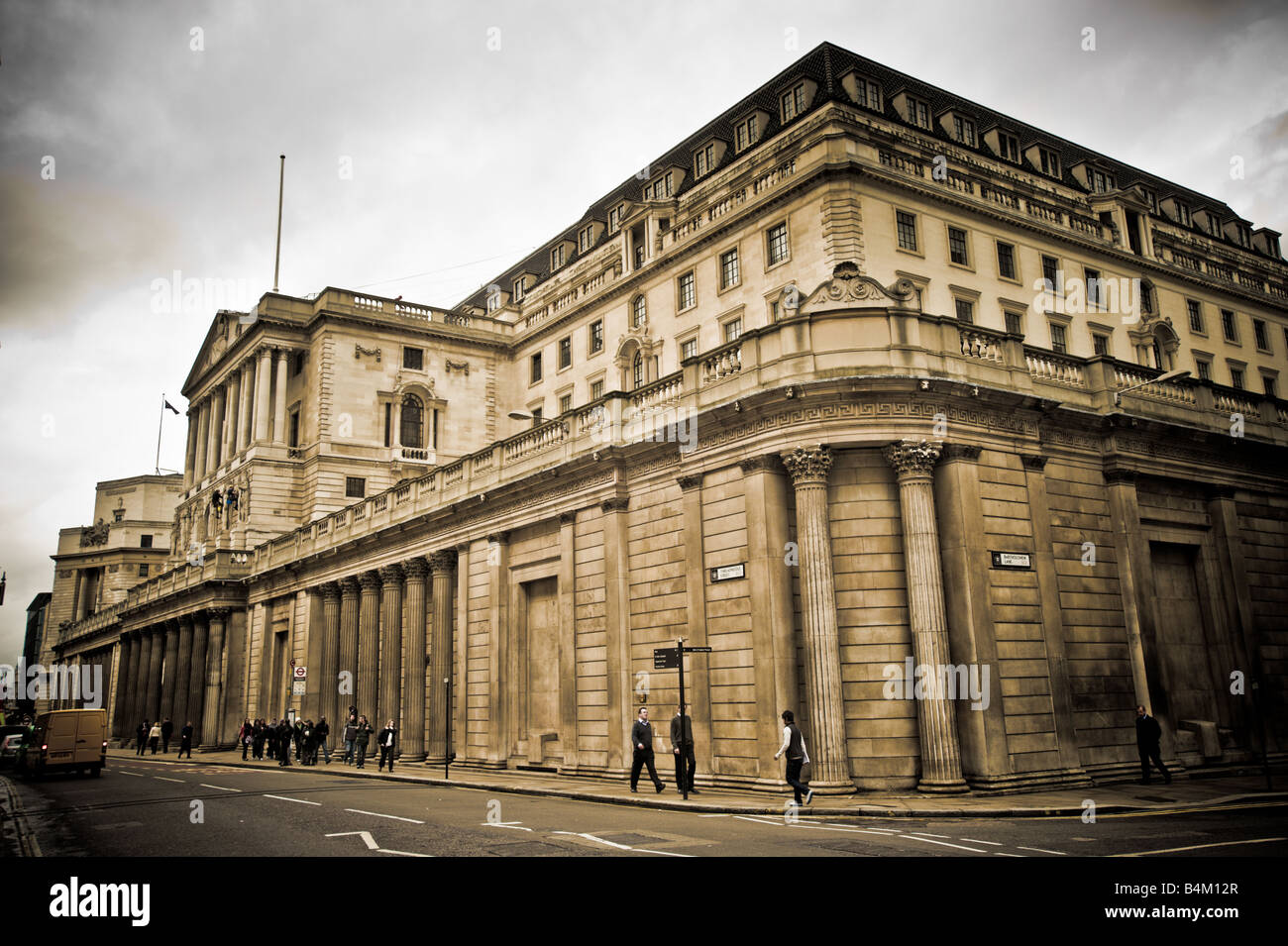 Edificio del Banco de Inglaterra Threadneedle Street, Londres, Gran Bretaña. Foto de stock