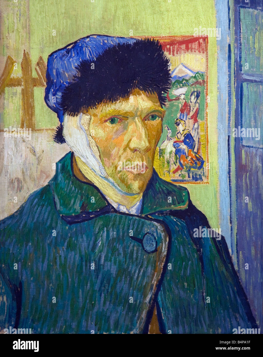 Autorretrato con un oído vendado, Vincent van Gogh, 1889, Courtauld Institute Gallery, Somerset House, Londres, Inglaterra, Reino Unido Foto de stock