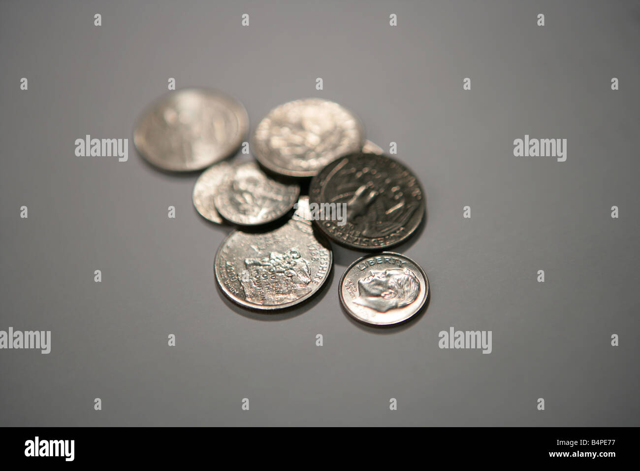 Monedas, de cerca Foto de stock
