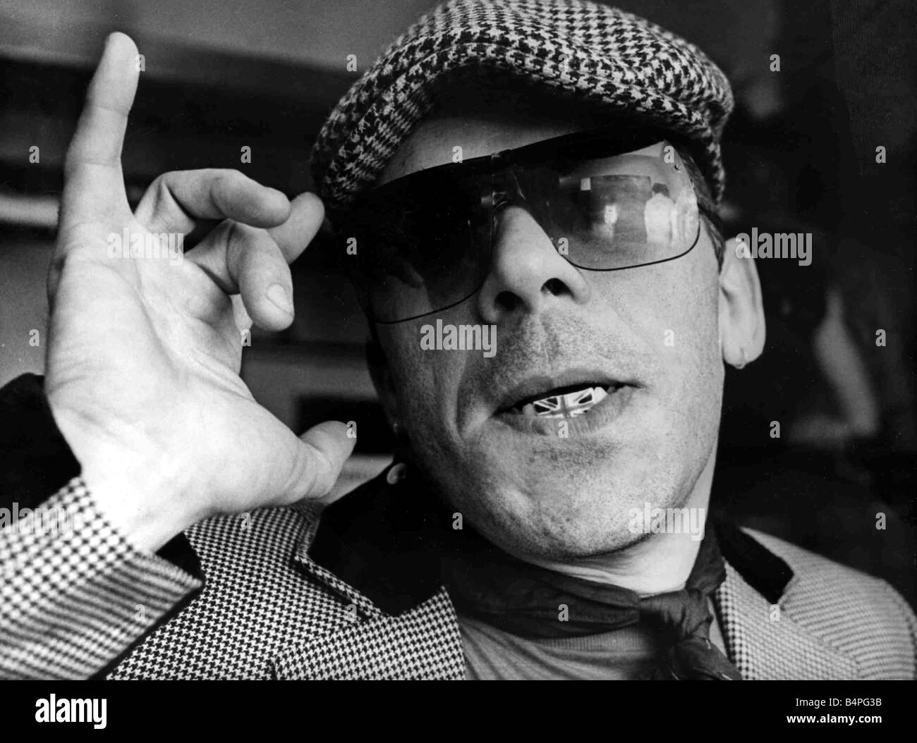 Ian Dury y los Blockheads en rango Superior Suite antes de Cardiff la noche concierto 1978 Dury