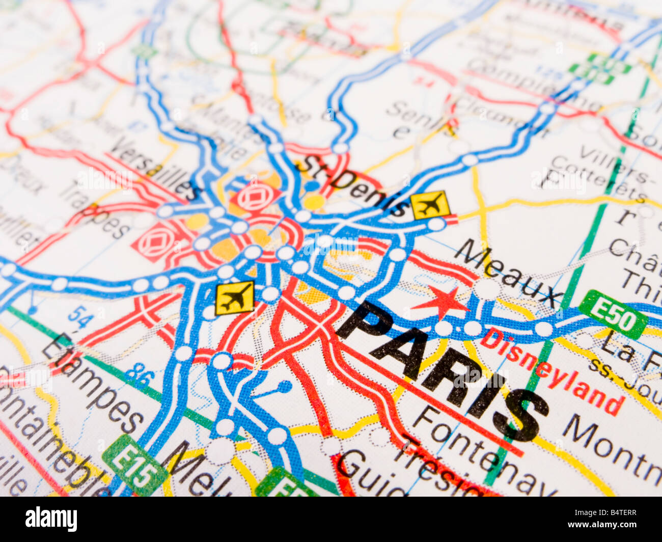 mapa carreteras paris Cerca de un mapa de carreteras de París Fotografía de stock   Alamy