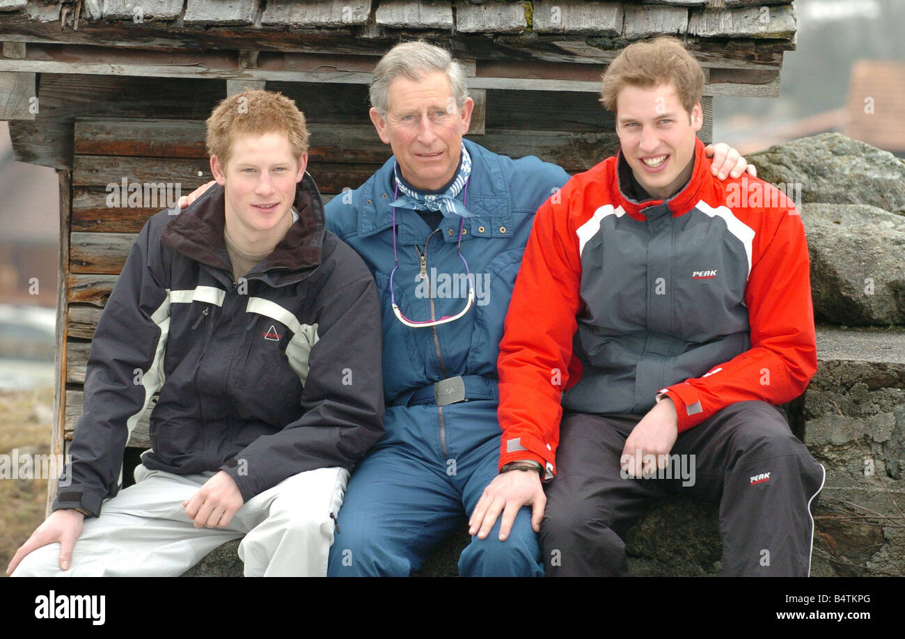 Príncipe Harry y Prince William visto aquí con su padre, el Príncipe Carlos  en una foto llamada en Klosters suiza Prince Charles era más oyó decir  cuánto le disgustaba estos eventos y