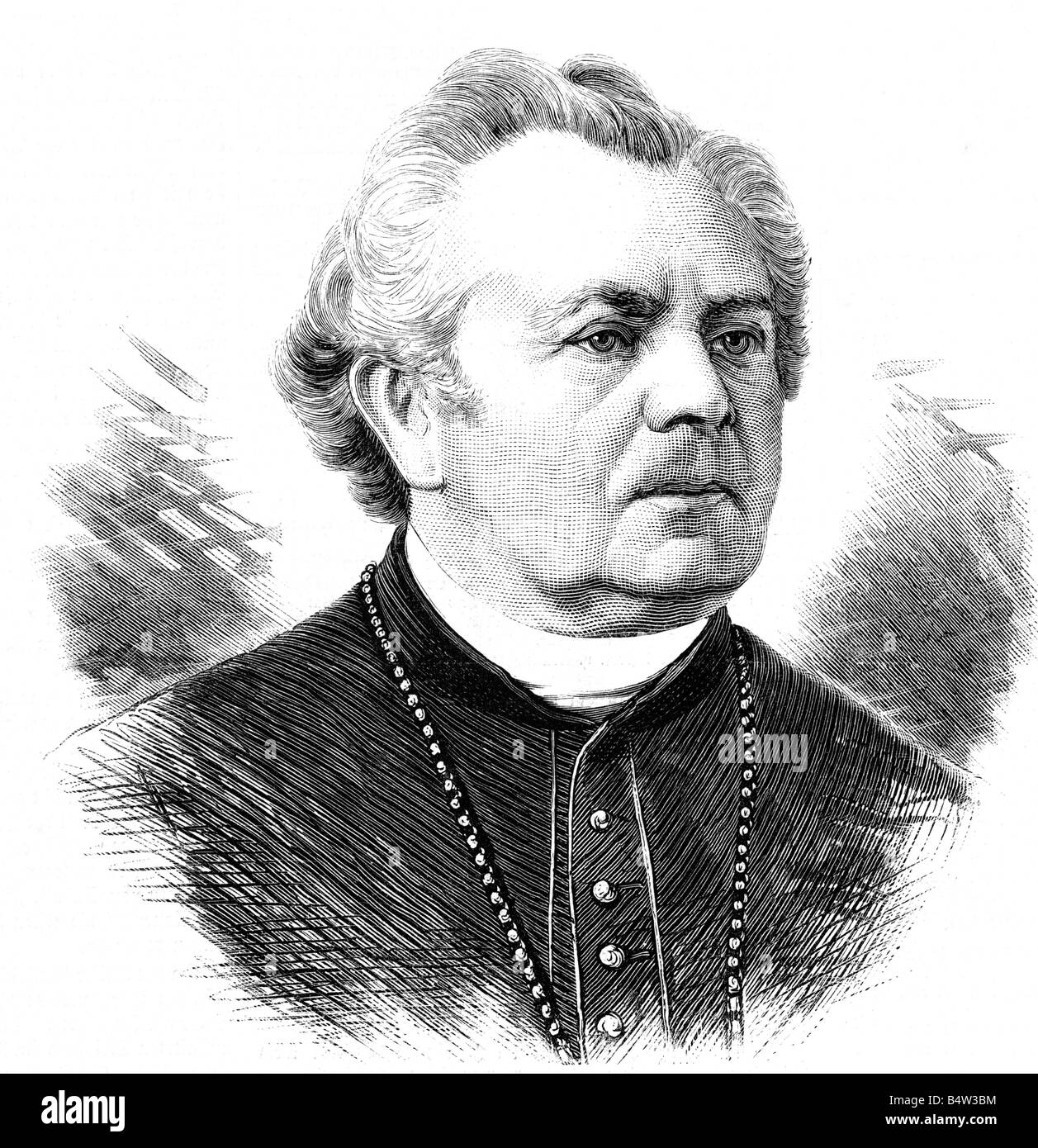 Foerster, Heinrich, 24.11.1799 - 20.10.1881, obispo de Breslau, retrato, grabado en madera, Foto de stock